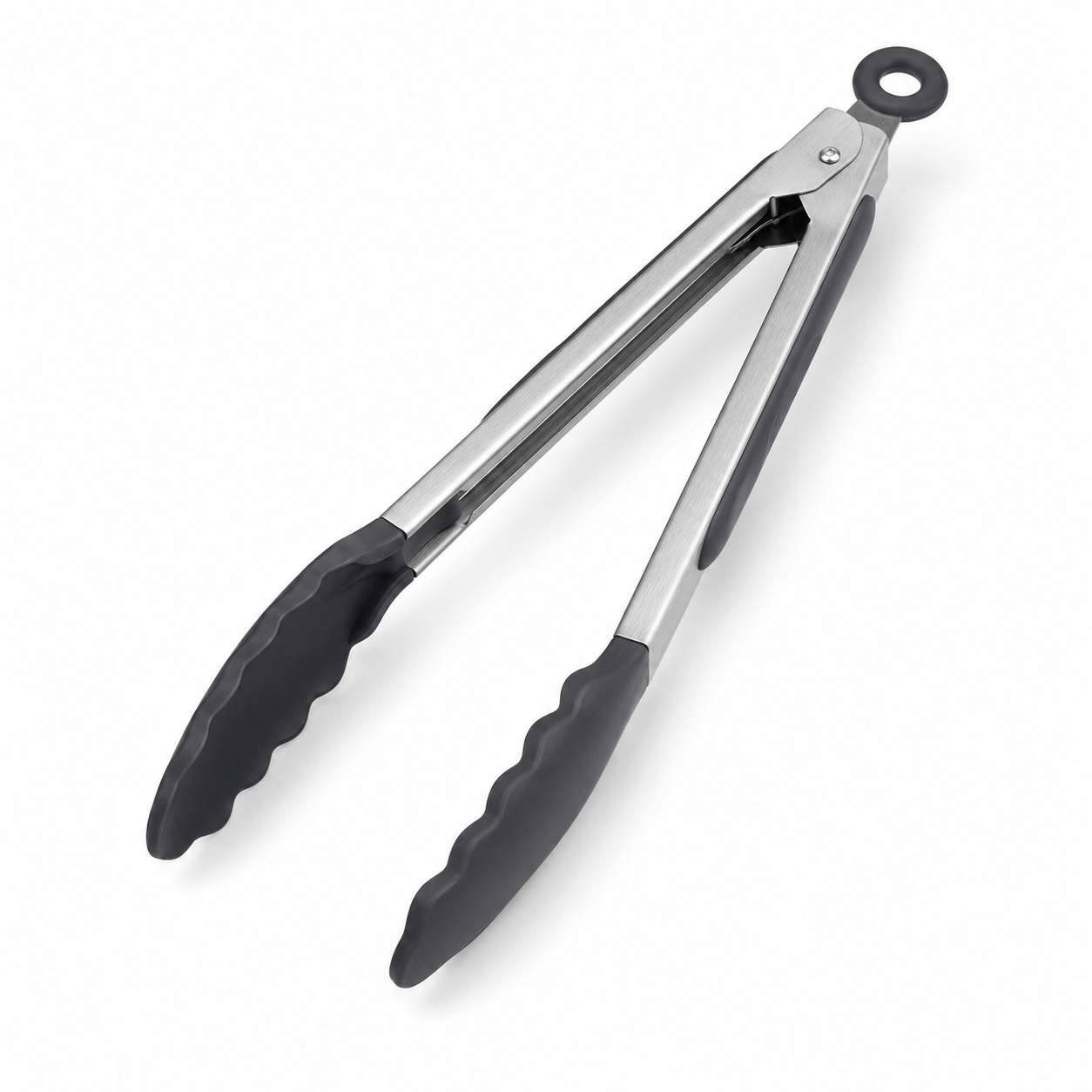 Pinces de cuisine en inox brossé avec embouts silicone 30 cm