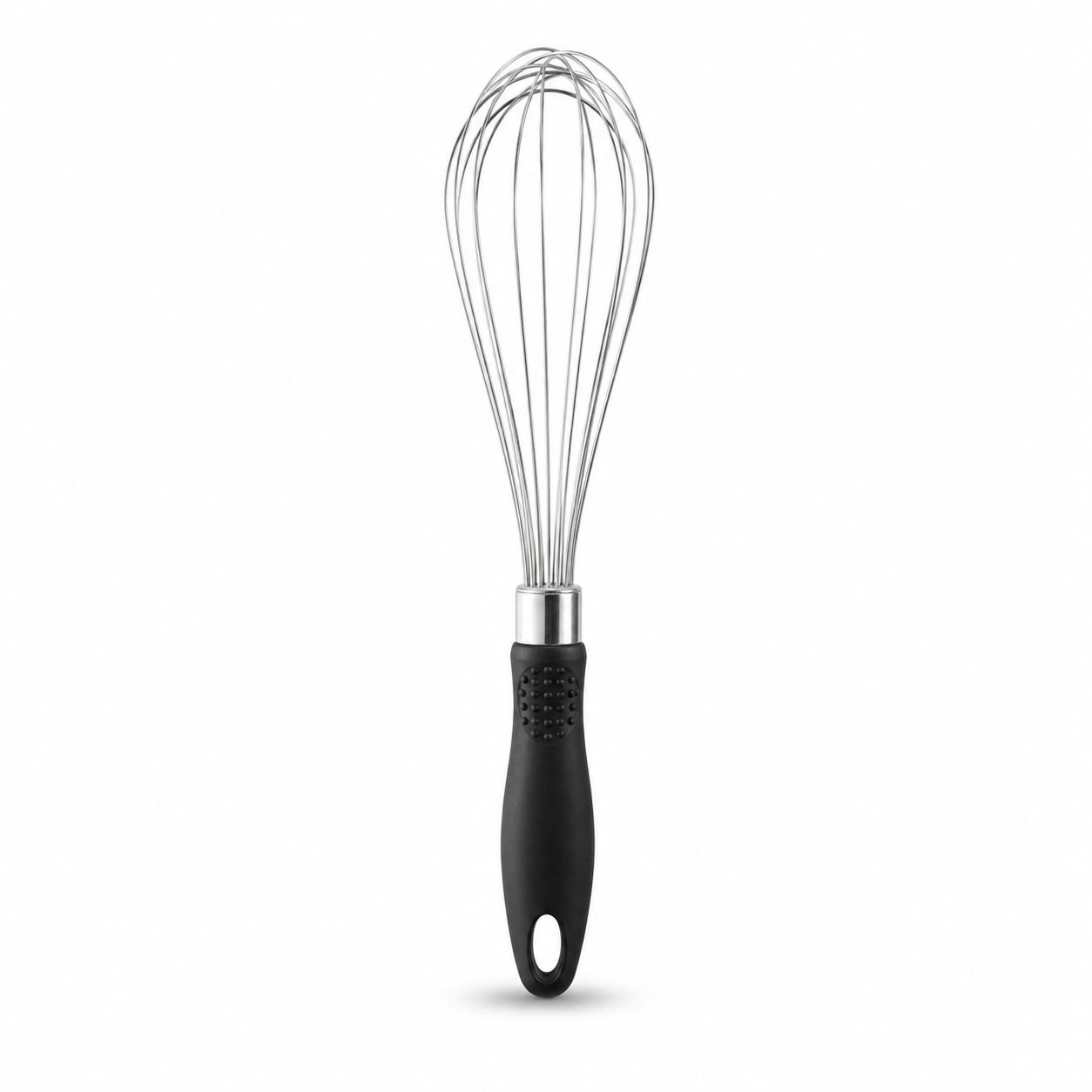 Fouet ballon en inox avec poignée antidérapante noire 28 cm