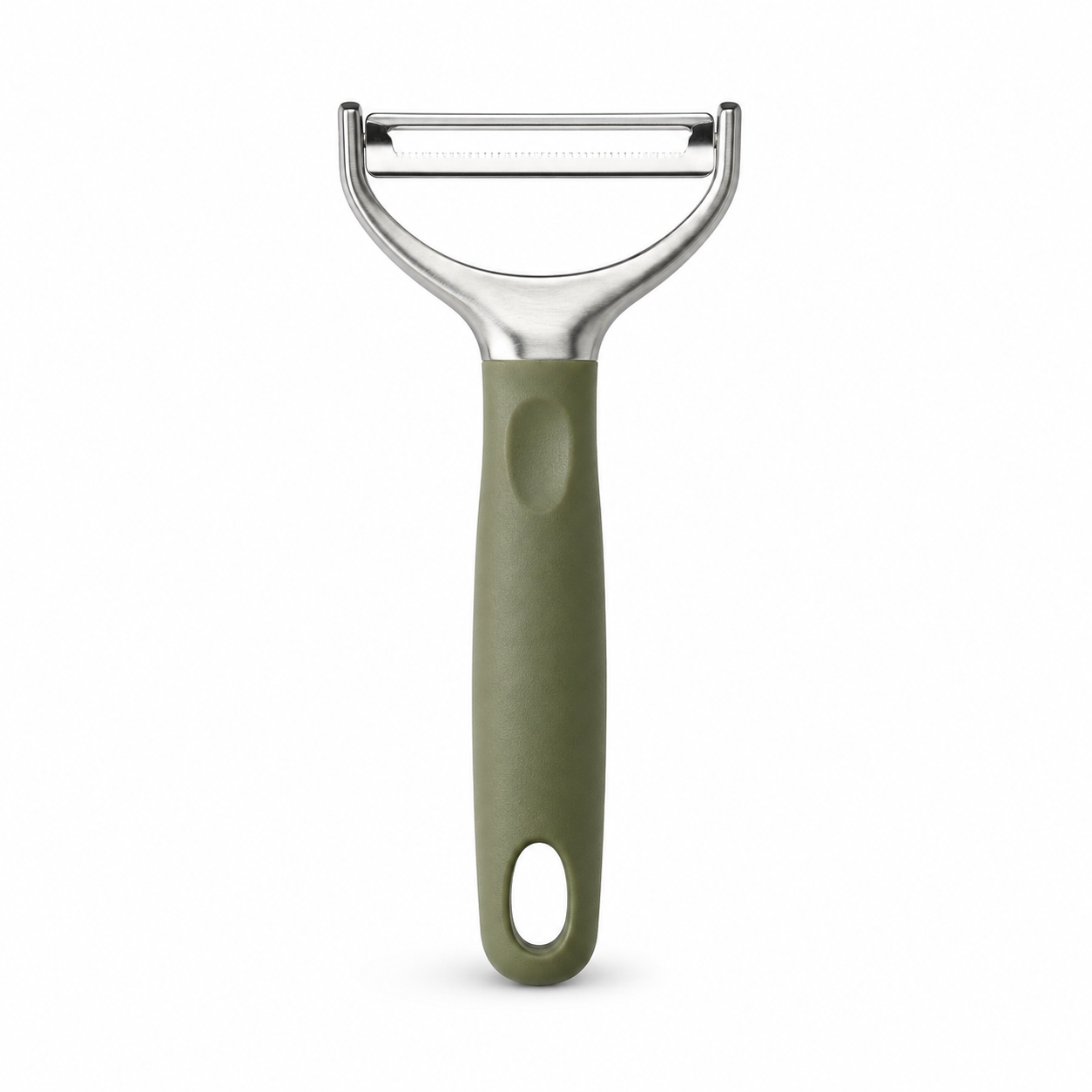 Éplucheur en Y en inox avec manche vert olive 15 cm
