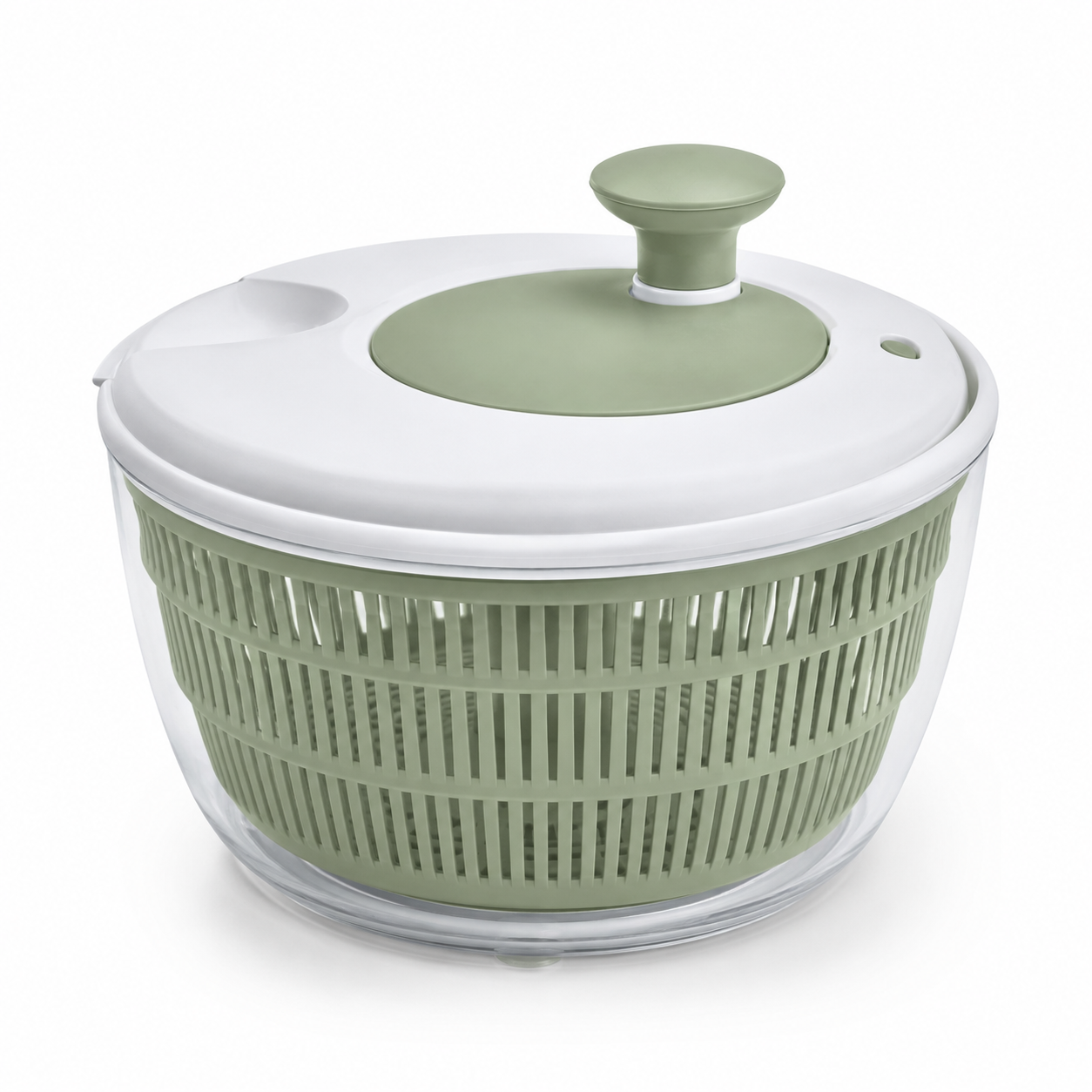 Essoreuse à salade manuelle blanche et sauge 4,5 L