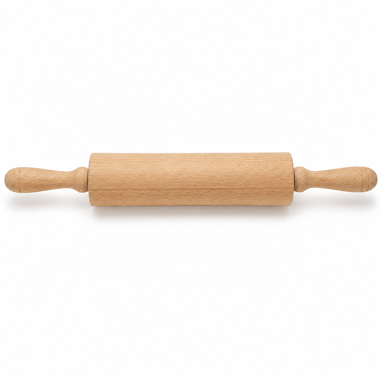 Rouleau à pâtisserie en hêtre naturel avec poignées 45 cm