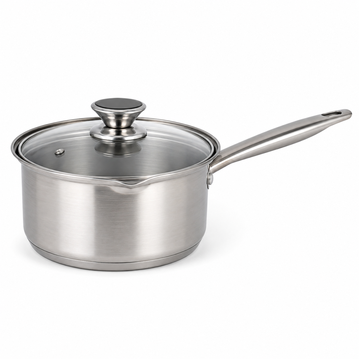 Casserole en inox avec couvercle en verre 1,8 L