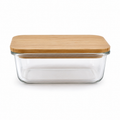 Boîte alimentaire en verre avec couvercle bambou 1 L