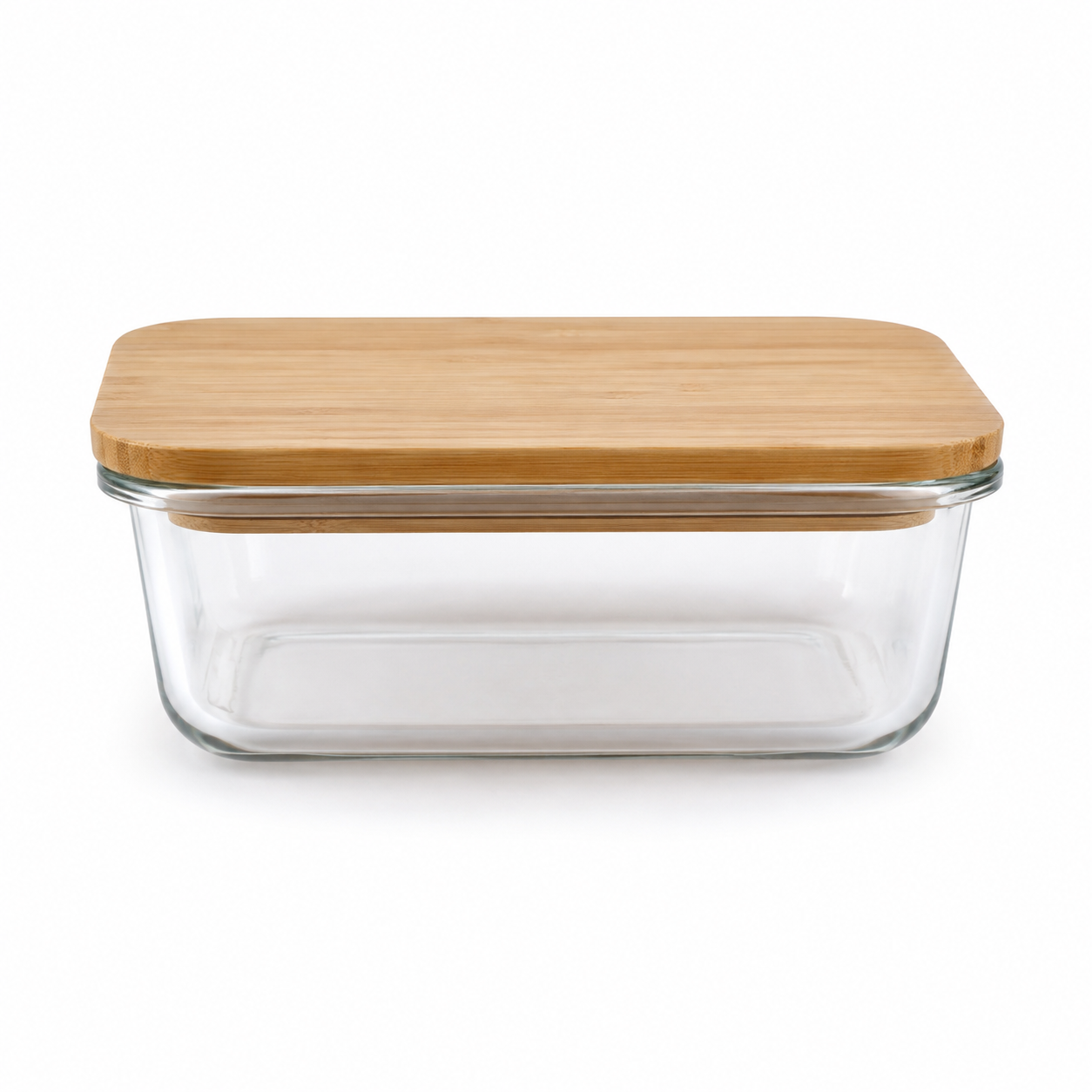 Boîte alimentaire en verre avec couvercle bambou 1 L