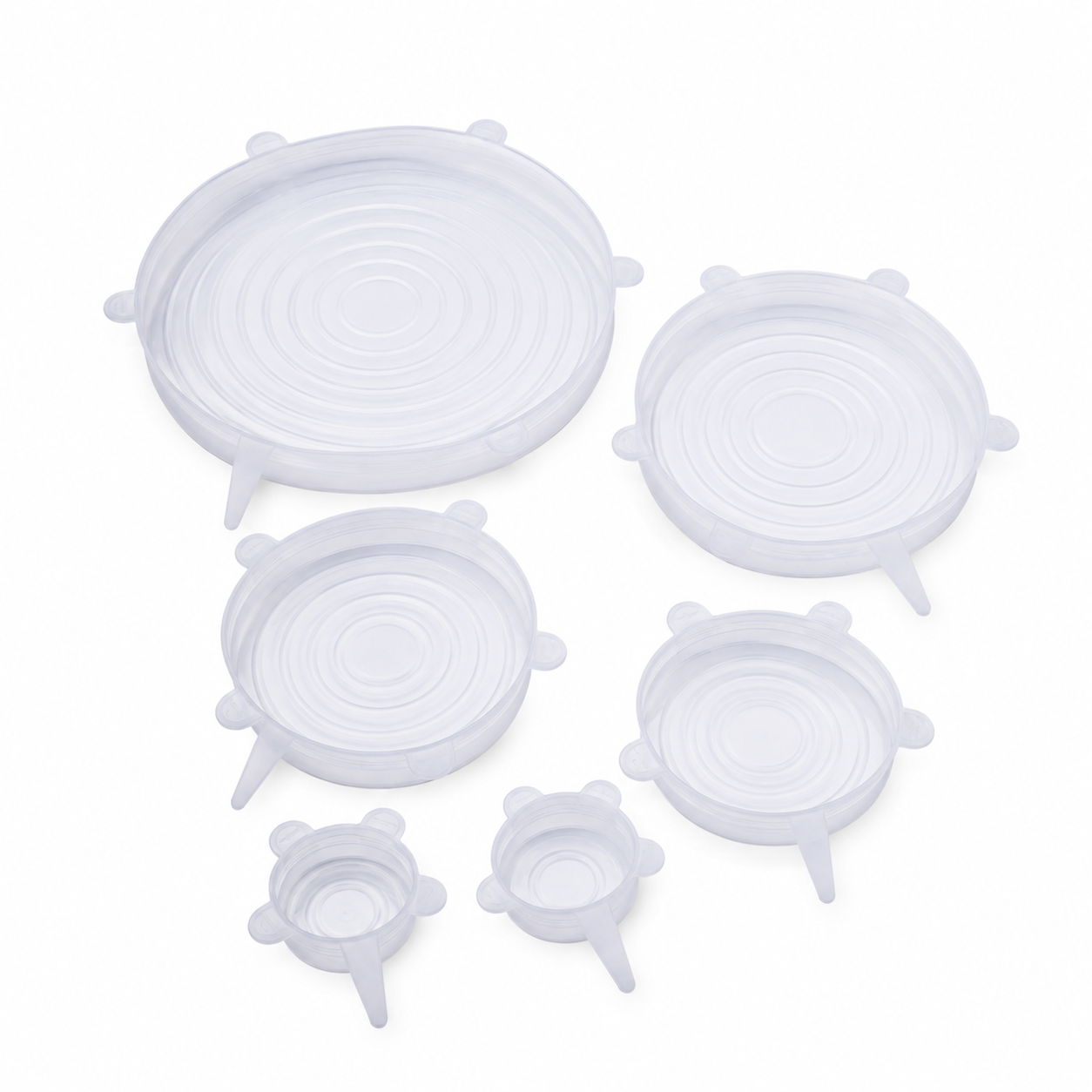 Lot de 6 couvercles alimentaires extensibles en silicone