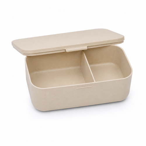 Boîte bento beige à deux compartiments 1,2 L