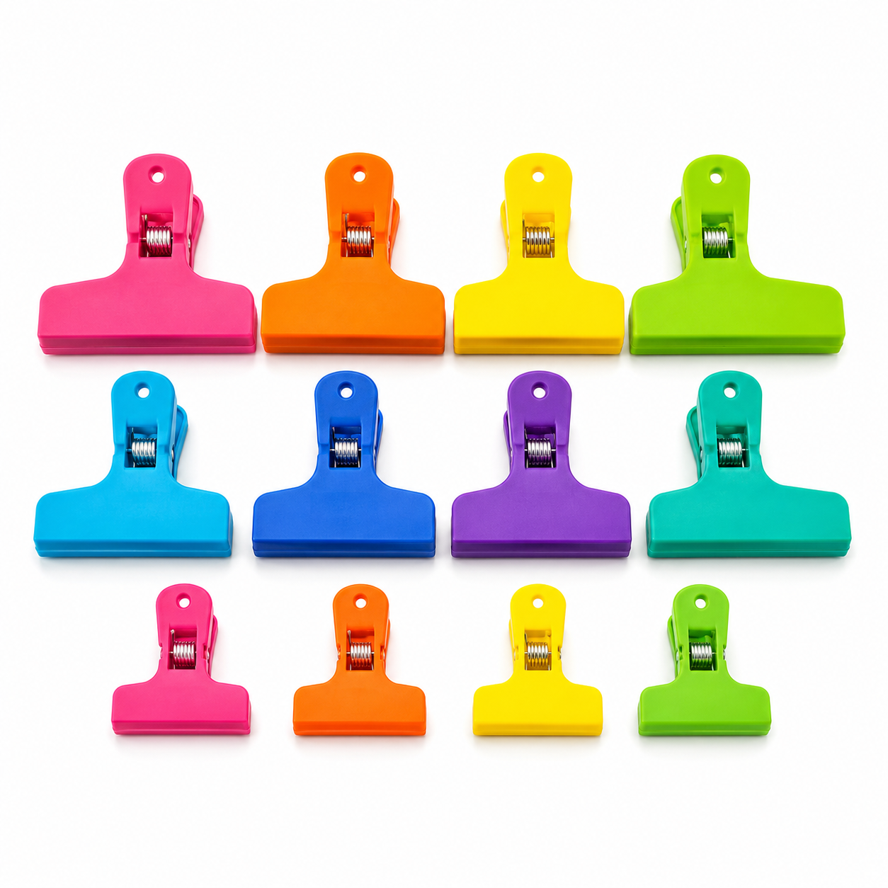 Lot de 12 pinces de fermeture multicolores pour sachets