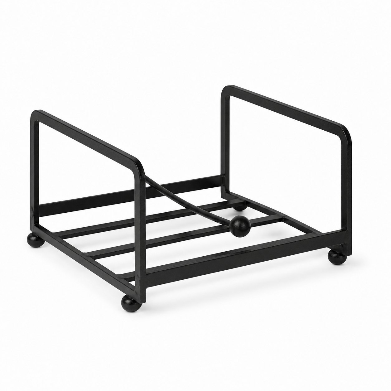 Porte-serviettes en métal noir mat format compact 18 cm