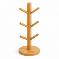Arbre à mugs en bambou naturel pour 6 tasses 35 cm